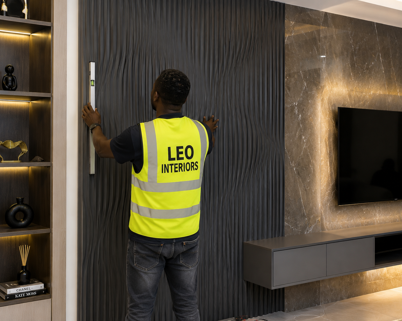 Leo Team Installing Wall Panels